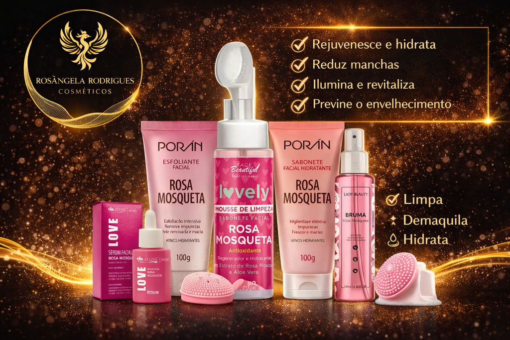 Kit Skin care Rosa Mosqueta Limpeza de Pele Completo
