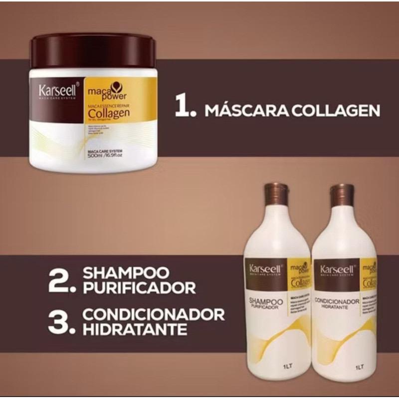 Kit Completo Karseell Máscara 500 g + condicionador 1L + Shampoo 1L + Óleo karseell P 50ml