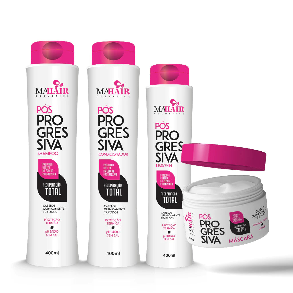Kit Capilar Pós Progressiva Recuperação Capilar Mahair Shampoo Condicionador Mascara Creme de Pentear