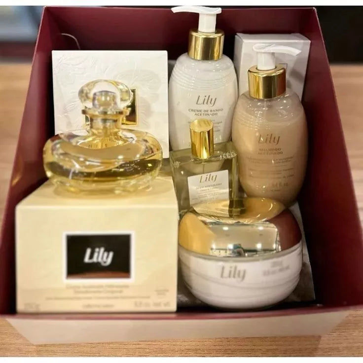 KIT lili creme e perfume acetinado corpo e mãos hidratante lily lulli
