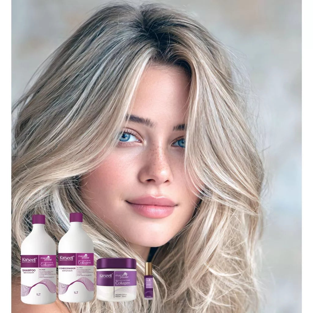 Matizador Karmeell Roxo 500ml Hidratação e Neutalização Profissional Realce e Nutrição para Cabelos Loiros