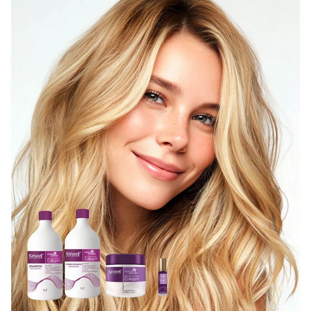 kit Matizador Platinum Cabelos Loiros Kit 4 Produtos Cabelos Loiro Branco Grisalho